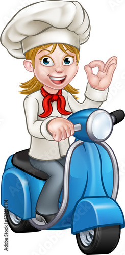 Cartoon woman chef or baker...