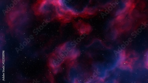 Cosmic background with a blue purple nebula and stars 