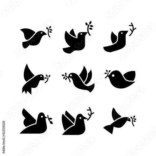 dove icon or logo isolated sign symbol vector illustration - high quality black style vector icons
