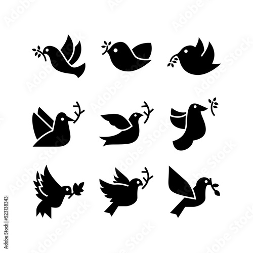 dove icon or logo isolated sign symbol vector illustration - high quality black style vector icons
