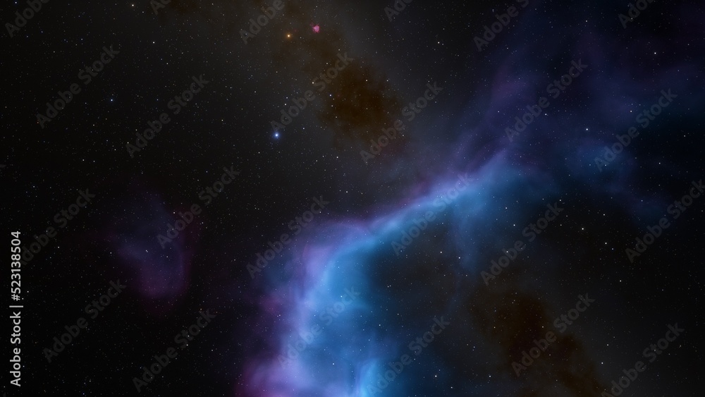 Obraz premium bright nebula, nebula in space, majestic red-purple nebula, beautiful space background 3D render 