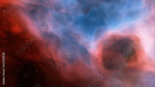 bright nebula, nebula in space, majestic red-purple nebula, beautiful space background 3D render  © ANDREI