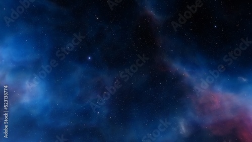 Deep space nebula with stars. Bright and vibrant Multicolor Starfield Infinite space outer space background with nebulas and stars. Star clusters  nebula outer space background 3d render 