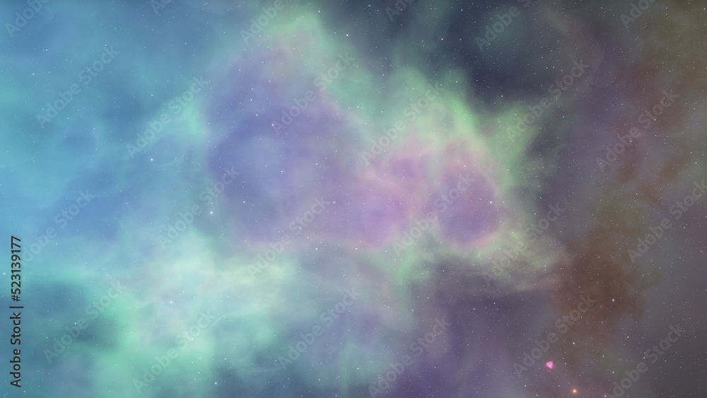Fototapeta premium red-violet nebula in outer space, horsehead nebula, unusual colorful nebula in a distant galaxy, red nebula 3d render 