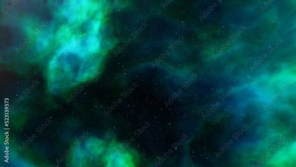 Fototapeta premium Cosmic background with a blue purple nebula and stars 