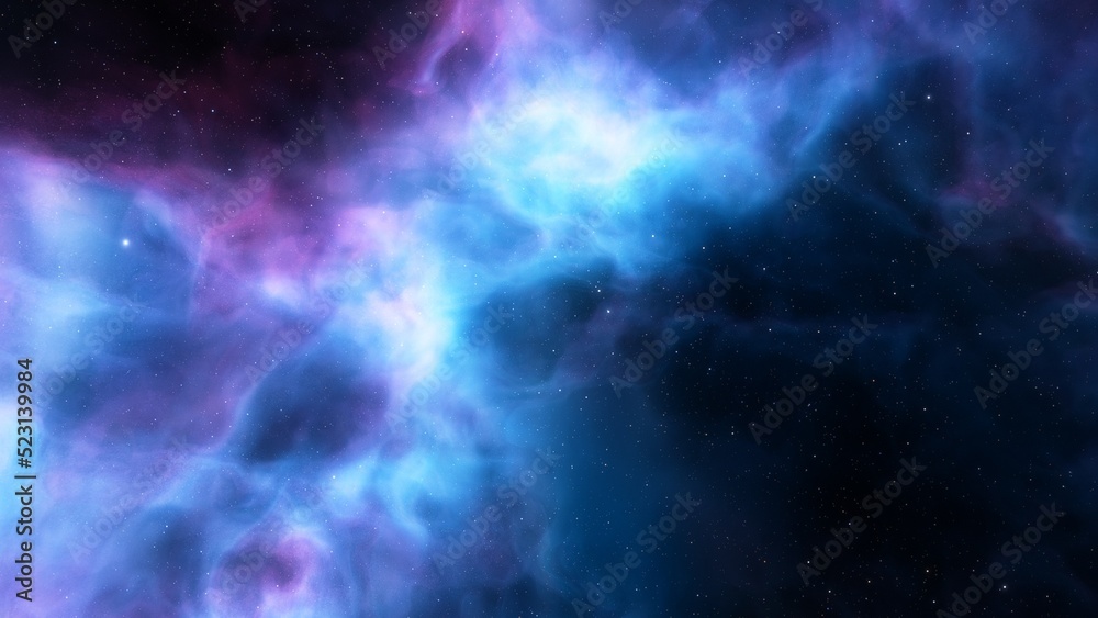Fototapeta premium bright nebula, nebula in space, majestic red-purple nebula, beautiful space background 3D render 