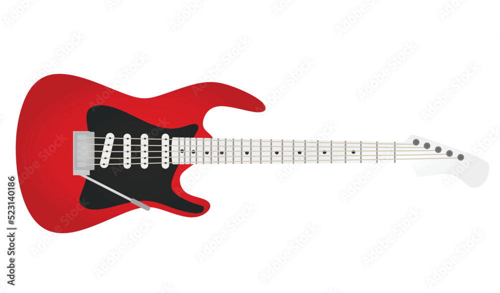 Obraz premium Red electric guitar. vector illustration