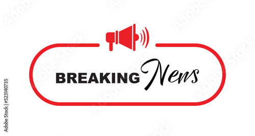 breaking news sign on white background	