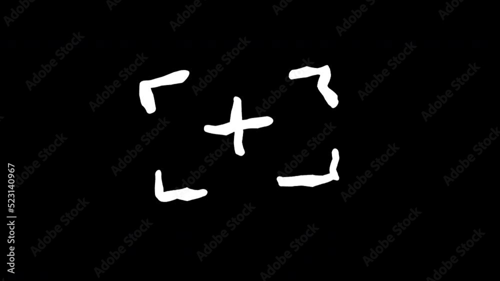 Plus Frame hand drawn frame by frame stop motion over black background Plus Frame hand drawn frame by frame stop motion over black background