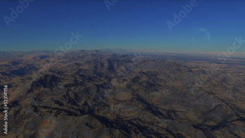 landscape on planet Mars  scenic desert scene on the red planet 