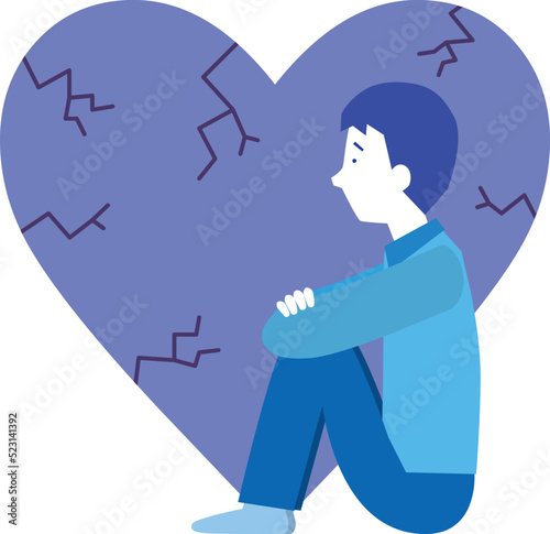 心が壊れる男性