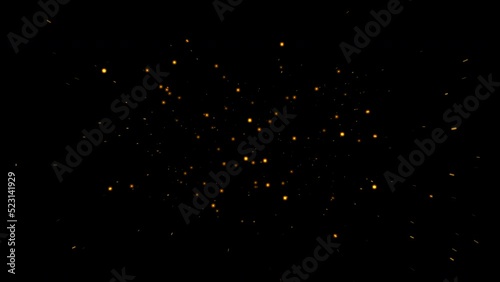 Abstract motion background glowing gold particles. Shimmering Glittering Particles With Bokeh.