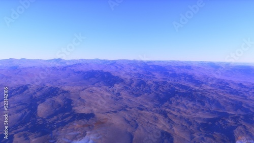 landscape on planet Mars, scenic desert scene on the red planet  © ANDREI