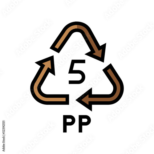pp recycling plastic product color icon vector. pp recycling plastic product sign. isolated symbol illustration