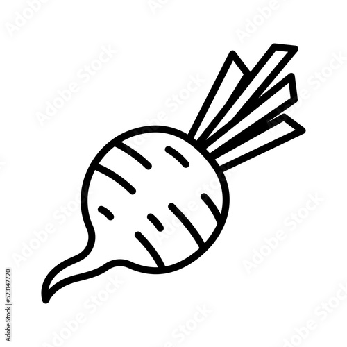 Beet icon. Beets beetroot vegetable or radish. Pictogram isolated on a white background.