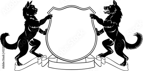 Dog and cat crest coat of a...