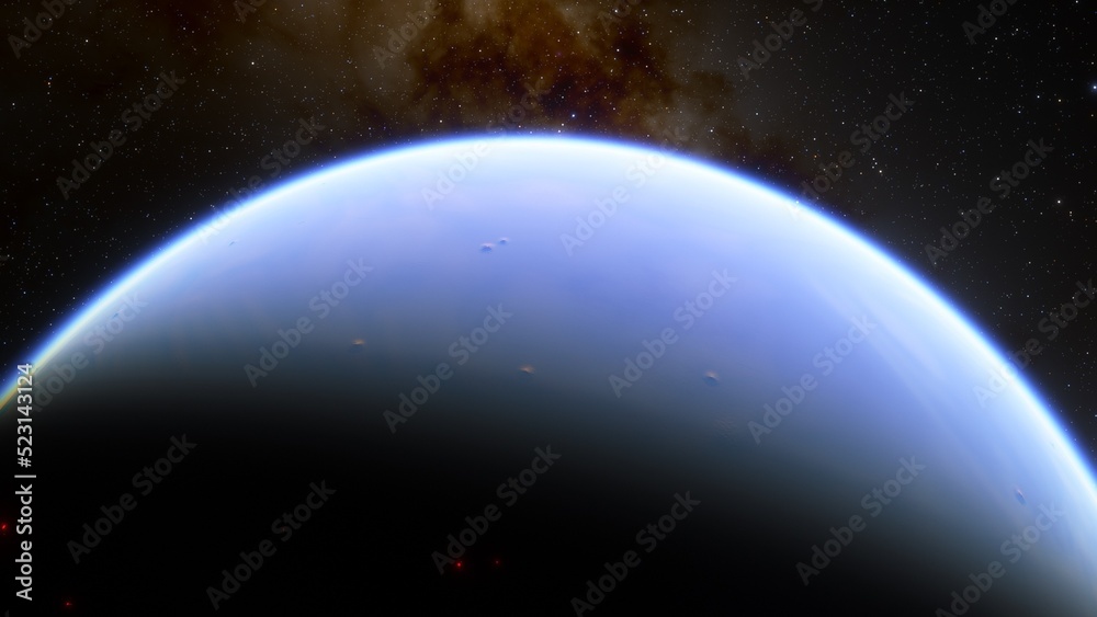 Naklejka premium Planets and galaxy, science fiction wallpaper. Beauty of deep space. Billions of galaxy in the universe Cosmic art background 3d render 