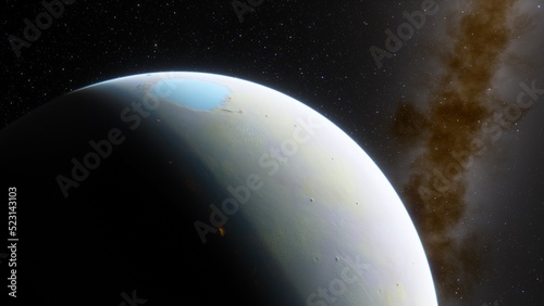 Planets and galaxy, science fiction wallpaper. Beauty of deep space. Billions of galaxy in the universe Cosmic art background 3d render 