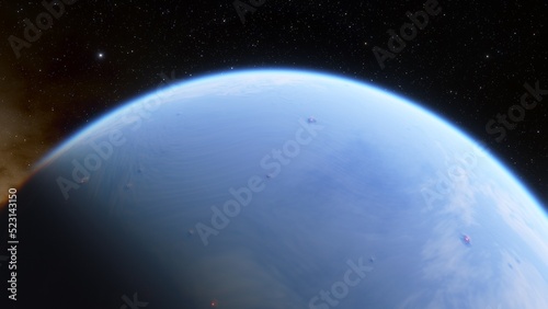 Planets and galaxy  science fiction wallpaper. Beauty of deep space. Billions of galaxy in the universe Cosmic art background 3d render 