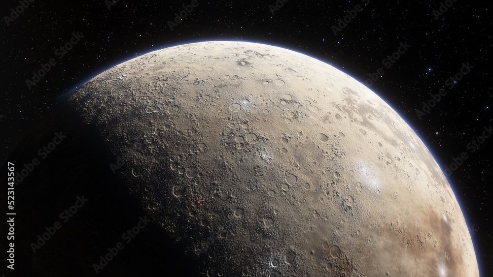 Naklejka premium super-earth planet, realistic exoplanet, planet suitable for colonization, earth-like planet in far space, planets background 3d render 