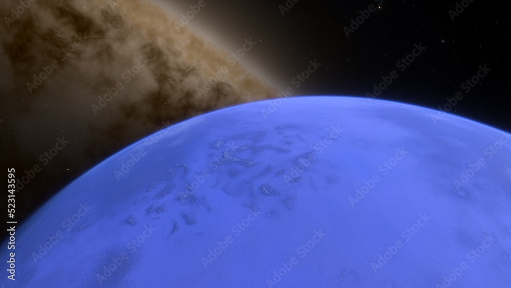 Naklejka premium Planets and galaxy, science fiction wallpaper. Beauty of deep space. Billions of galaxy in the universe Cosmic art background 3d render