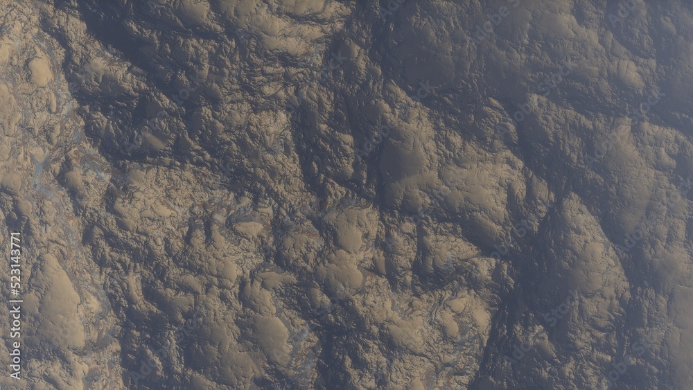 Fototapeta premium View of the 3d rendering realistic planet mars surface from space