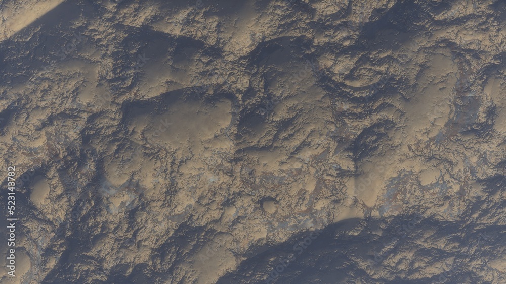 Fototapeta premium View of the 3d rendering realistic planet mars surface from space