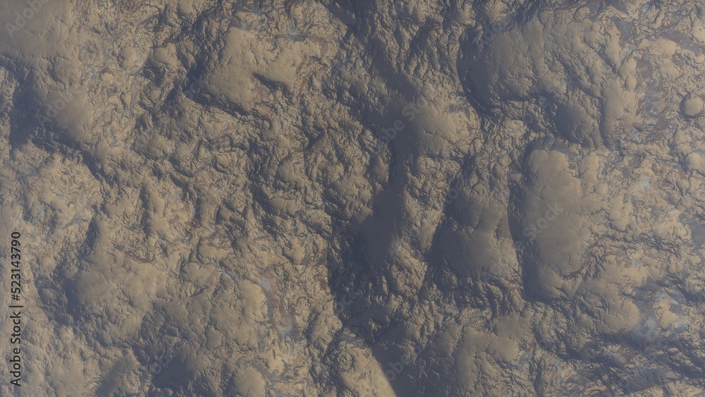 Fototapeta premium View of the 3d rendering realistic planet mars surface from space