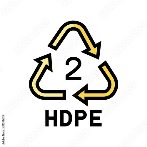 hdpe recycle plastic product color icon vector. hdpe recycle plastic product sign. isolated symbol illustration