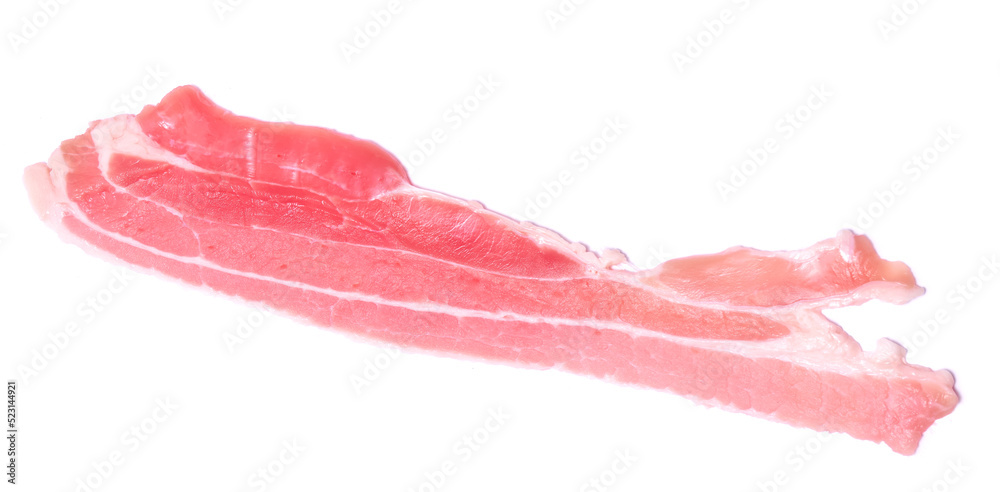 Organic bacon meat isolated on white background Organic bacon meat isolated on white background