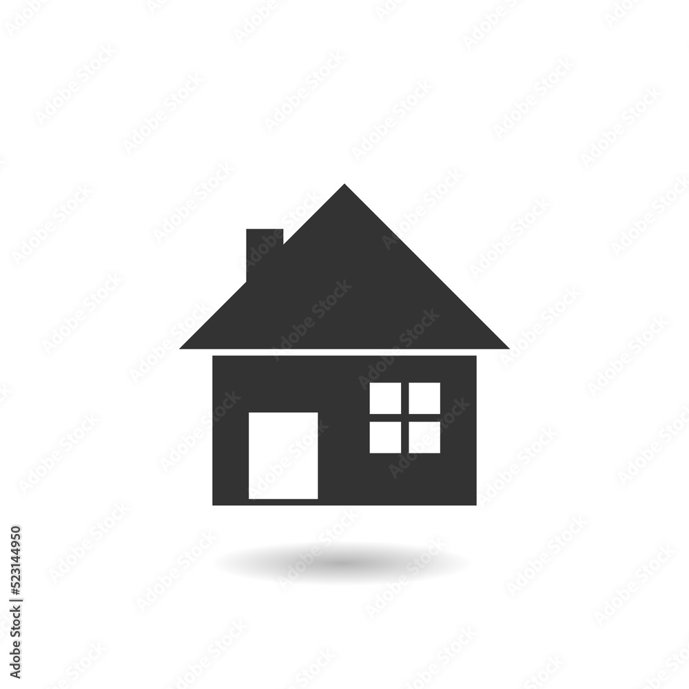 House home icon logo with shadow House home icon logo with shadow