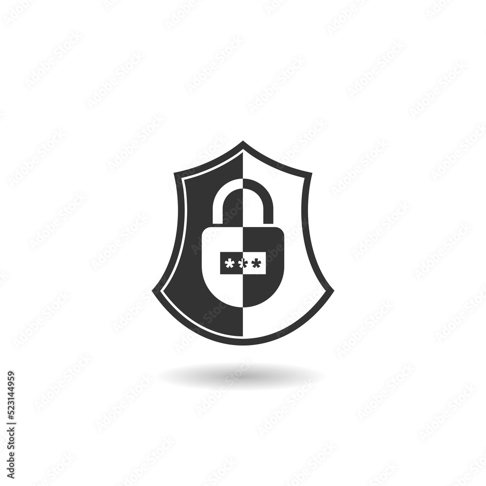 Secure internet icon with shadow Secure internet icon with shadow
