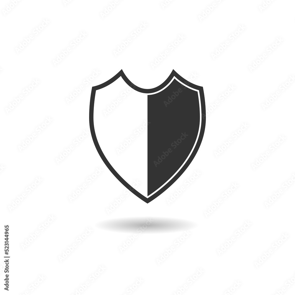 Guard shield. Security shield logo icon with shadow Guard shield. Security shield logo icon with shadow