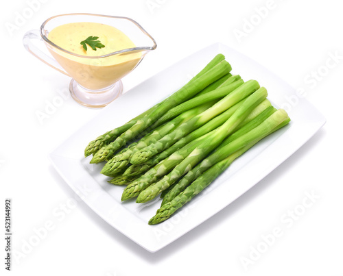 Green organic natural Asparagus isolated on white background