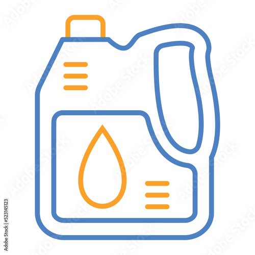 Oil Canister Blue And Orange Line Icon