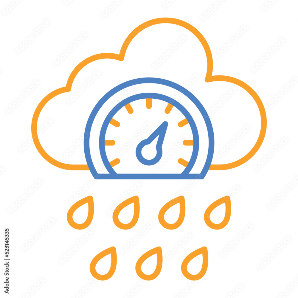 Pressure Blue And Orange Line Icon Pressure Blue And Orange Line Icon