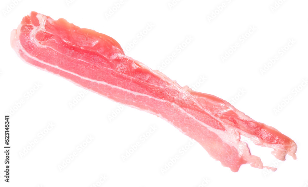 Organic bacon meat isolated on white background Organic bacon meat isolated on white background