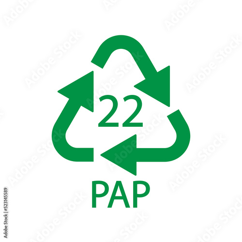 Free Download Paper recycling symbol PAP 22. Vector illustration. - GFXLoad
