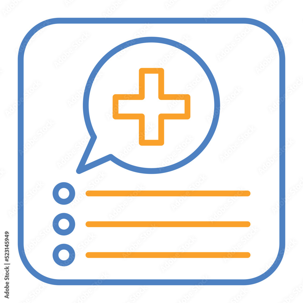 Medical App Blue And Orange Line Icon Medical App Blue And Orange Line Icon