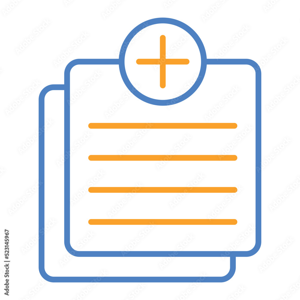 Fototapeta premium Add Notes Blue And Orange Line Icon