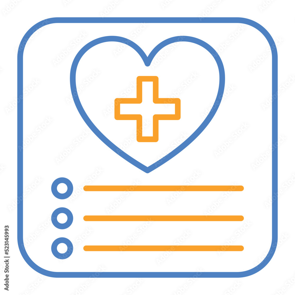 Obraz premium Daily Health App Blue And Orange Line Icon