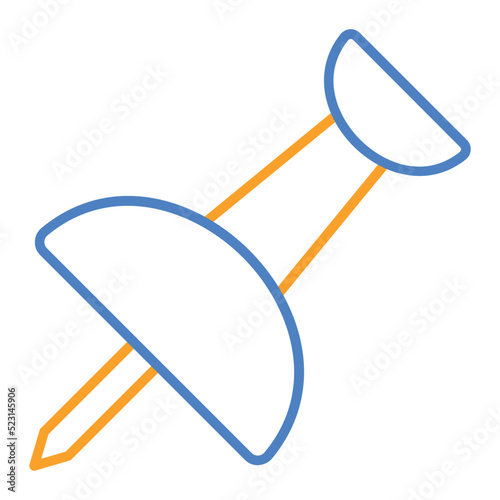 Pin Blue And Orange Line Icon