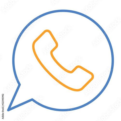 Whatsapp Blue And Orange Line Icon