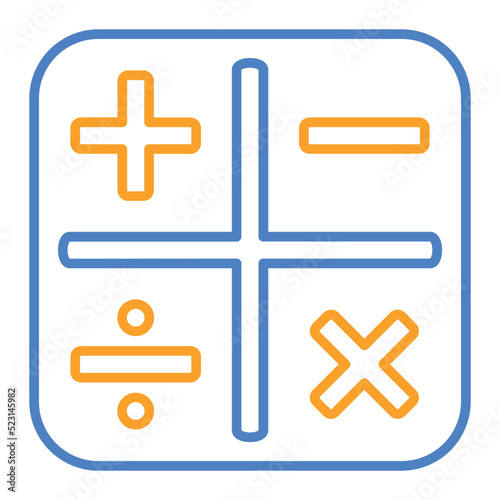 Calculator Blue And Orange Line Icon