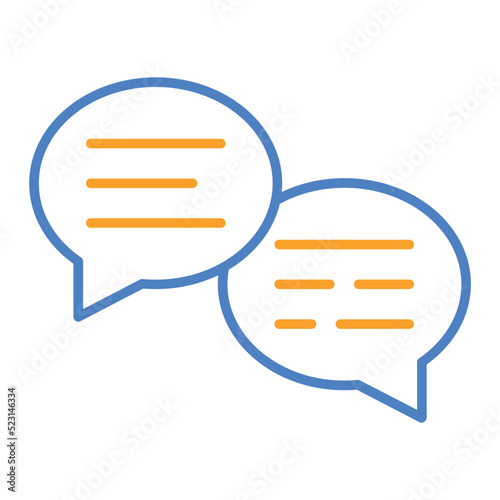 Chat Blue And Orange Line Icon