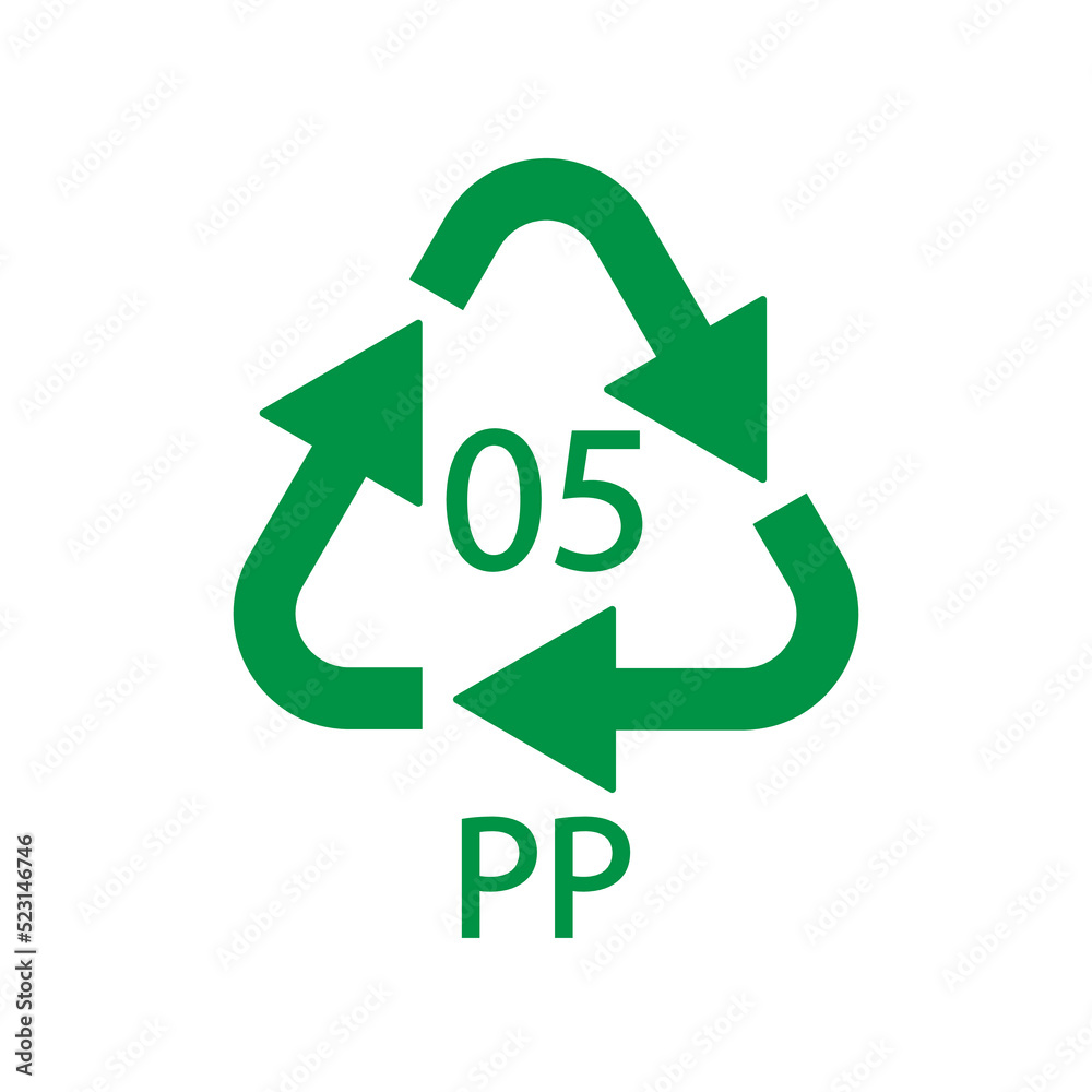 Plastic recycle symbol PP 5 vector icon. Plastic recycle symbol PP 5 vector icon.