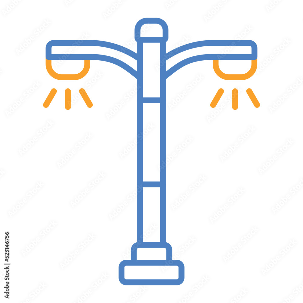 Smart Lighting Blue And Orange Line Icon Smart Lighting Blue And Orange Line Icon