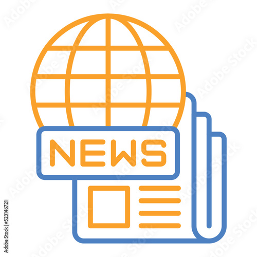 Global News Blue And Orange Line Icon