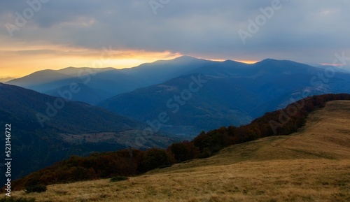 spectacular nature scenery, awesome sunset landscape, beautiful morning background in the mountains, Carpathian mountains, Ukraine, Europe