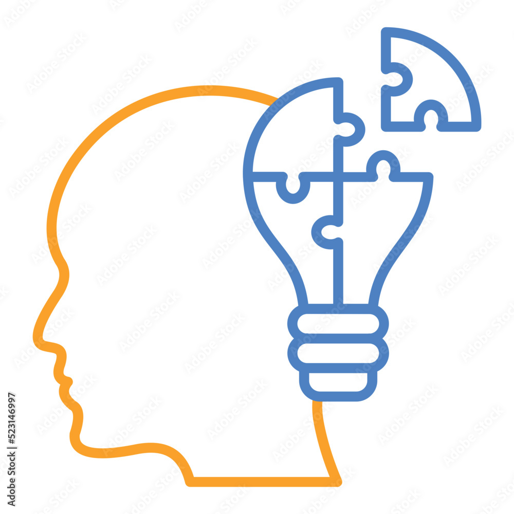 Strategy Blue And Orange Line Icon Strategy Blue And Orange Line Icon
